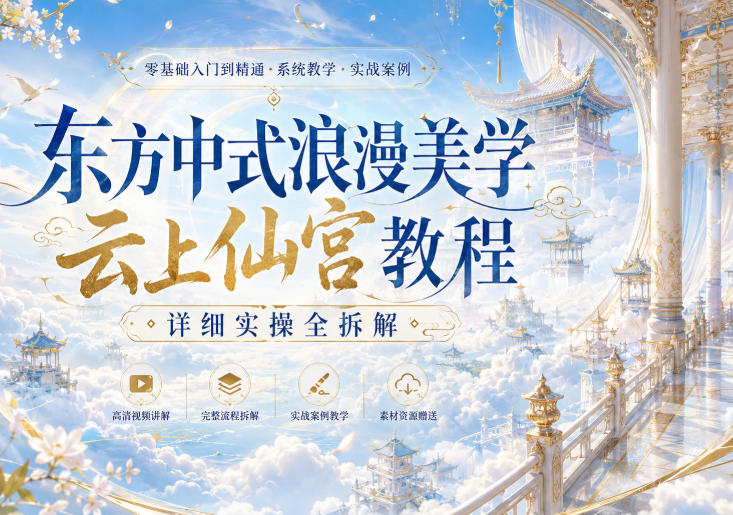 东方中式浪漫美学云上仙宫教程，详细实操全拆解昊趣阁资源网昊趣阁资源网