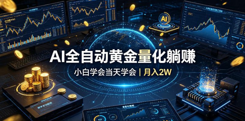 AI全自动黄金量化躺賺:小白学会当天学会,月入2W!【揭秘】昊趣阁资源网昊趣阁资源网