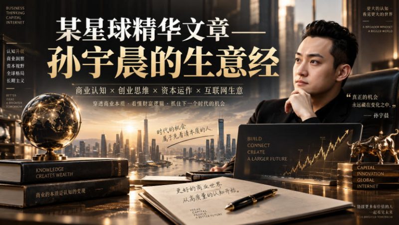 某星球精华文章——孙宇晨的生意经昊趣阁资源网昊趣阁资源网