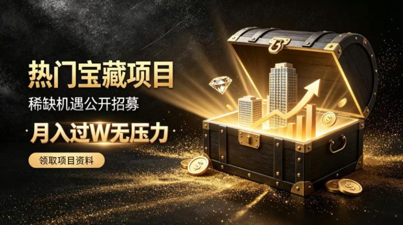稀缺宝藏项目公开招募，低风险入局解锁月入过1W+机会【揭秘】昊趣阁资源网昊趣阁资源网