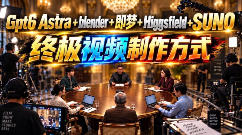 GPT-6 Astra+Blender+即梦+Higgsfield+Suno=终极视频制作方式!昊趣阁资源网昊趣阁资源网