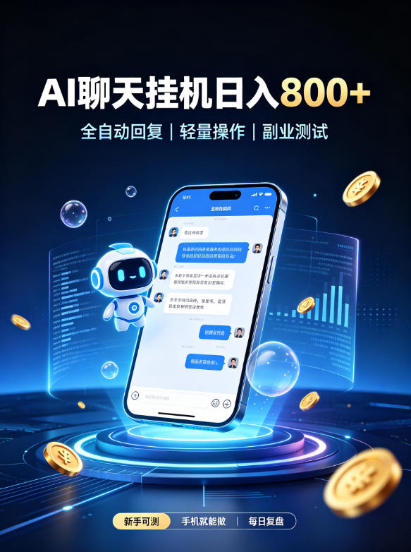 AI聊天挂G项目,日入800➕,全自动操作,适用个人副业,支持工作室矩阵操作【揭秘】昊趣阁资源网昊趣阁资源网
