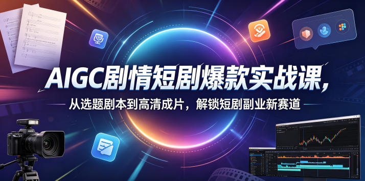 AIGC剧情短剧爆款实战课,从选题剧本到高清成片,解锁短剧副业新赛道(更新0906)昊趣阁资源网昊趣阁资源网