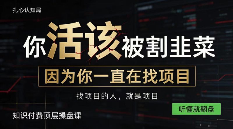 做项目不如卖项目,做知识付费自己当老板,知识付费顶层操盘课,听懂就翻盘【揭秘】昊趣阁资源网昊趣阁资源网