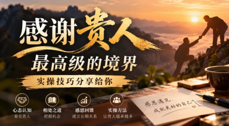 某公众号付费文章：感谢贵人最高级的境界，实操技巧分享给你昊趣阁资源网昊趣阁资源网