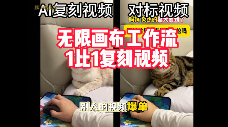 宠物带货视频复刻，无限画布工作流1比1，不用拍摄、不用布景、不用真人出镜，几分钟就能做出一条专业带货视频昊趣阁资源网昊趣阁资源网