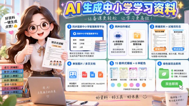 孩子的教辅别再乱买了:同步国家中小学智慧平台,AI一键生成图文教辅和试卷昊趣阁资源网昊趣阁资源网