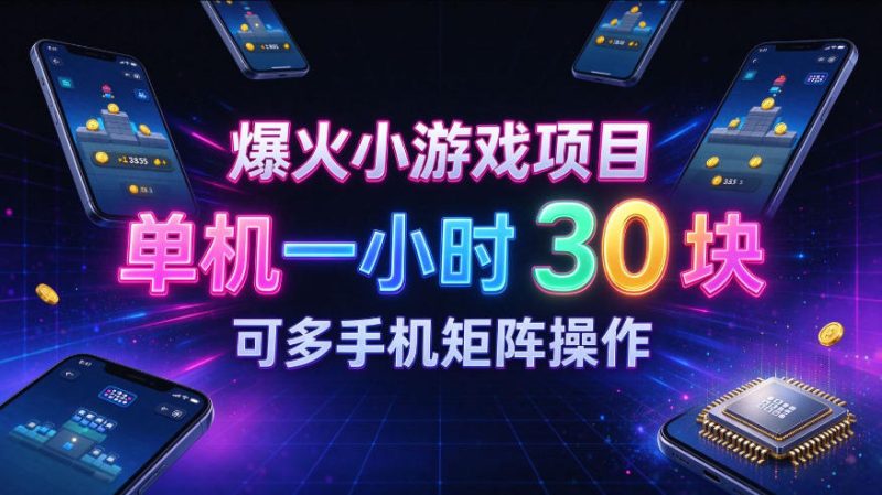 爆火小游戏撸金项目,实测单机一小时30+,可多手机矩阵操作,新手看完一遍就能上手【揭秘】昊趣阁资源网昊趣阁资源网
